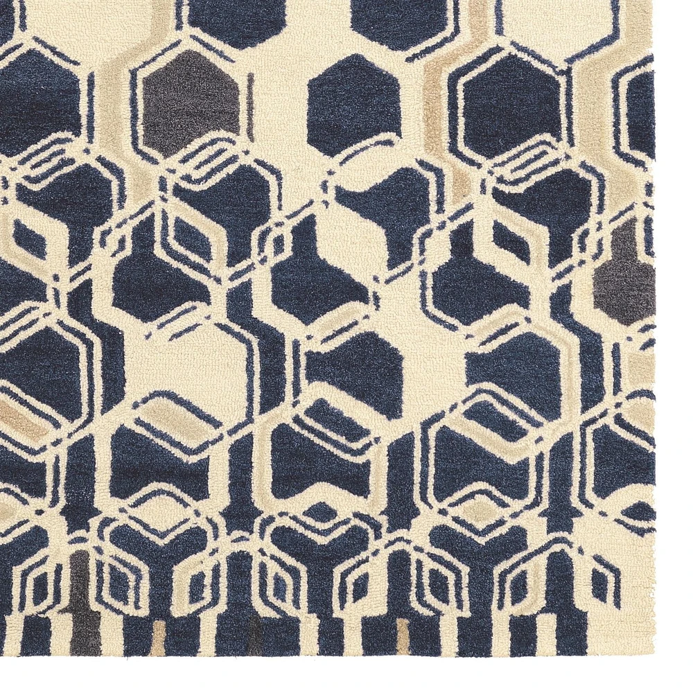 Aspire Wool Impose Ivory & Navy 8' x 11' Area Rug