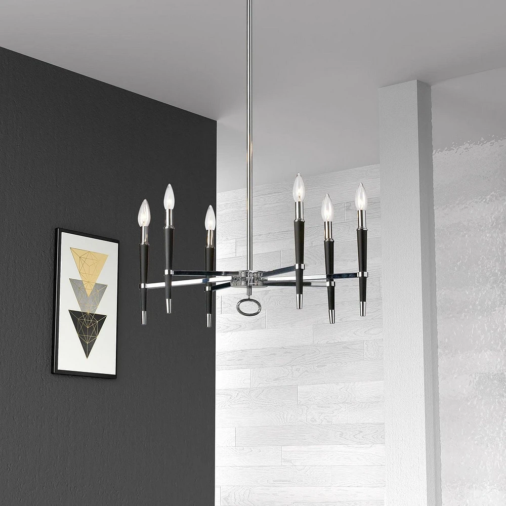 Lustre Dainolite LAN-246C-PC en chrome poli