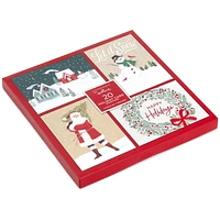 Boîte de cartes de Noël, Connections from Hallmark, assortiment de motifs mignons, paquet de 20 cartes