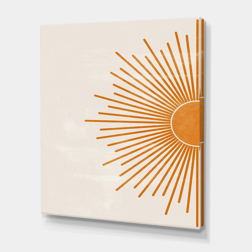 Designart Imprimé soleil orange I Art mural sur toile
