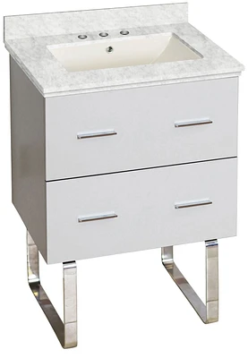 American Imaginations 21-in. W 18.5-in. D Ceramic Top In White Color For 3H4-in. Faucet AI-18613