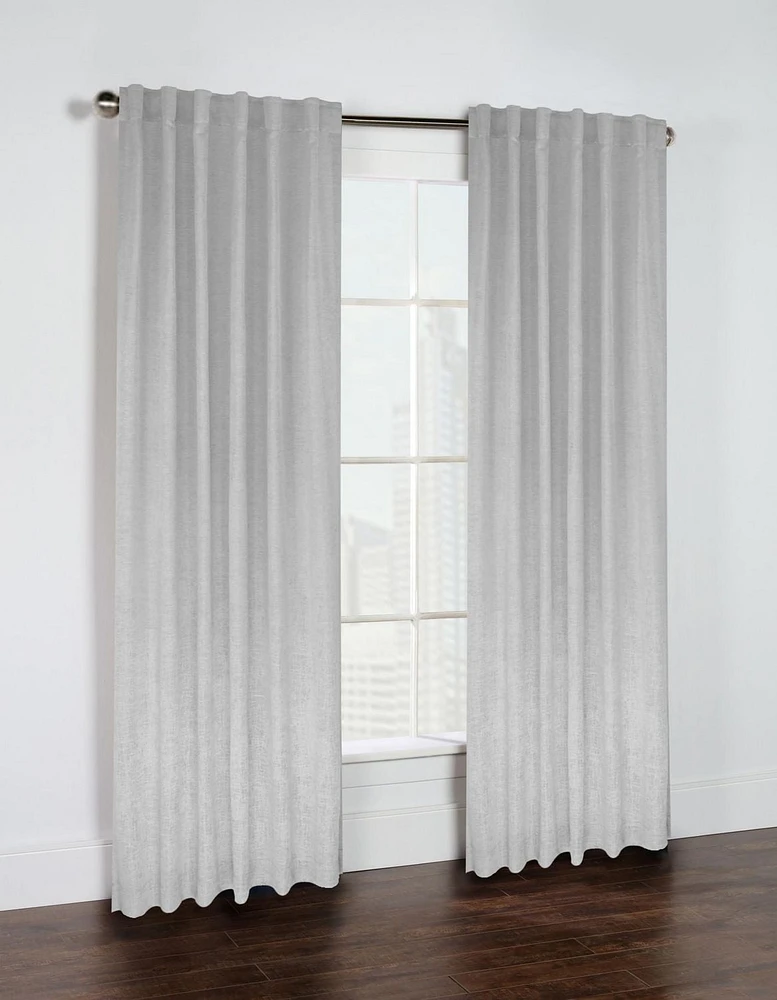 Loft Living Davos, filtrant la lumière panneau de rideau jacquard à double entête 52" x 95", argent