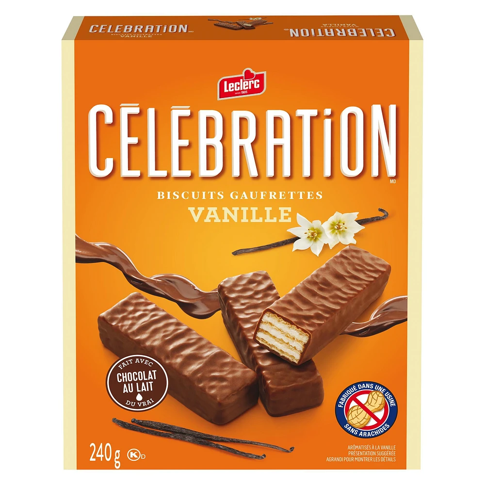 Celebration Leclerc Vanilla Wafer Cookies, 240 g/Boxed Wafer Cookies