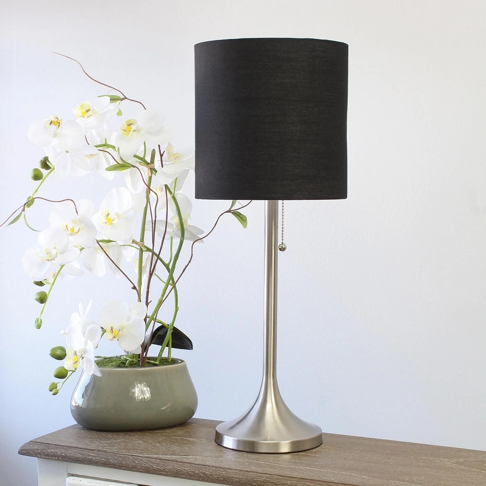 Lampe de table conique Simple Designs avec abat-jour en tissu