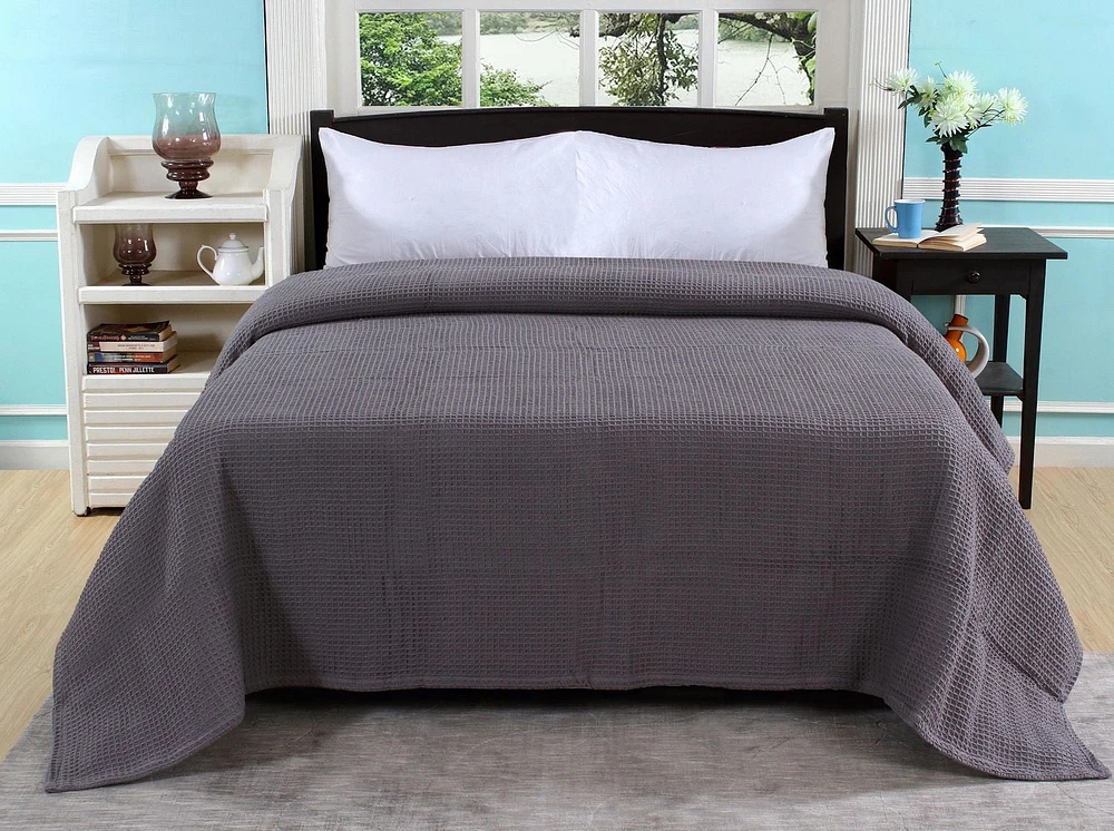 Fabstyles 100% Cotton Thermal Blanket, Breathable Bed Blanket, Soft Waffle Blanket, All Season Cotton Blanket
