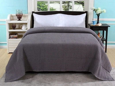 Fabstyles 100% Cotton Thermal Blanket, Breathable Bed Blanket, Soft Waffle Blanket, All Season Cotton Blanket