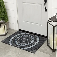 Mohawk Home - Tapis d’entrée gris pierre Compass de 58,42 cm x 88,9 cm (1 pi 11 po x 2 pi 11 po)