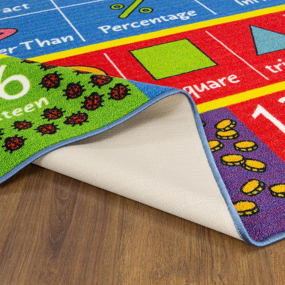 KC Cubs collection de récréation Symboles mathématiques, nombres et formes Apprentissage éducatif et aire de jeux Tapis pour enfants et enfants Chambres et salle de jeux