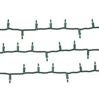 Mini guirlandes de Noël lumineuses dotées de 100 ampoules à incandescence de 19,2 pieds, vertes, avec fil vert Holiday Time