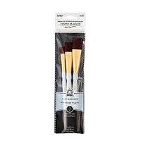 Plaid 3 Piece Brown Flat Brush Set, 3 piece paint brush set