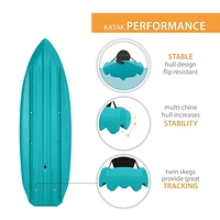 Lifetime Daylite 80 Sit-On-Top Kayak, bleu sarcelle (pagaie incluse)