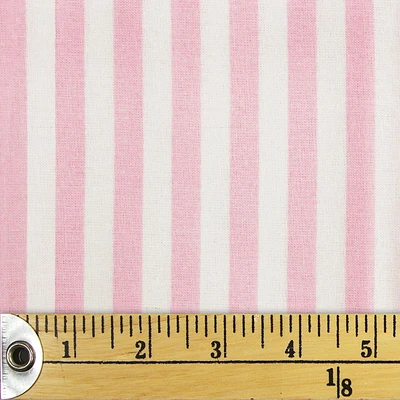 Tissu pré-coupé Fat Quarter de Fabric Creations à motif de bande rose clair - 18" x 21" / 45cm x 53cm