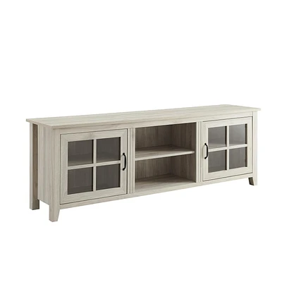 Console de télévision à porte en verre de 177,8 cm (70 po) - Bouleau