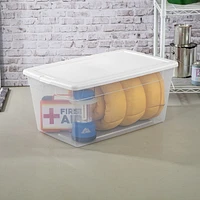 Sterilite 85L BoÎte Rangement -Blanc - 4 pq.
