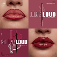 Line Loud Waterproof Lip Liner Pencil, Infused with Vitamin E, Vegan Formula, Transfer & Fade resistant lip liner