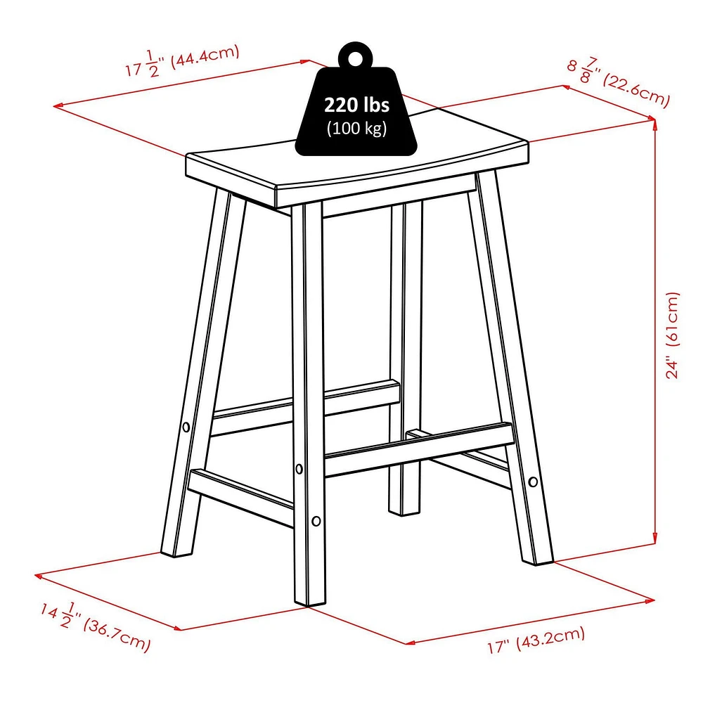 Winsome Satori Saddle Seat Counter Stool, Walnut