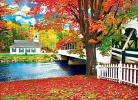 Kodak 1000pc Puzzle - Bridge Crossing River to Church, Stark, New Hampshire (English Only)