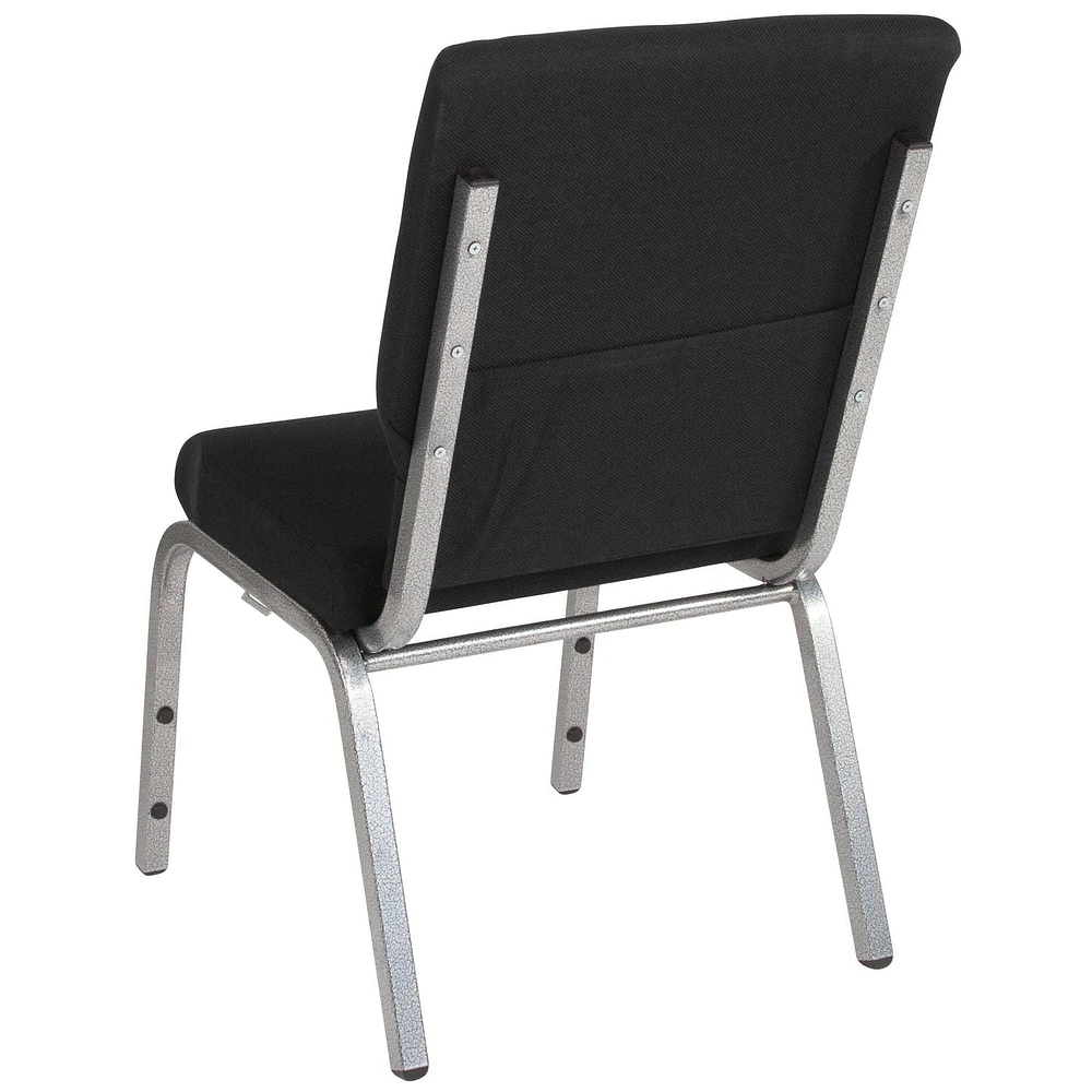 Flash Furniture Hercules Series 21''W Stacking Church Chair in Black Fabric