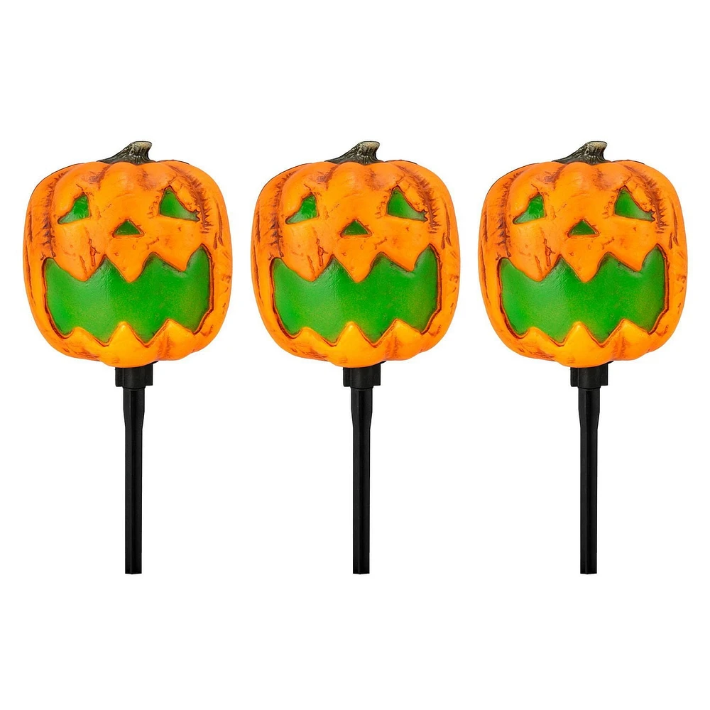 celebrer! tout pour 16inch 3-Pack Jack-O-Lantern marqueurs de voie avec clignotement LED allumé et son activé