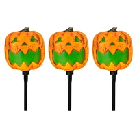 celebrer! tout pour 16inch 3-Pack Jack-O-Lantern marqueurs de voie avec clignotement LED allumé et son activé