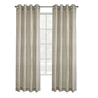 Loft Living Meera, filtrant la lumière panneau de rideau à œillets texturé à motif feuilles 52" x 95", argent