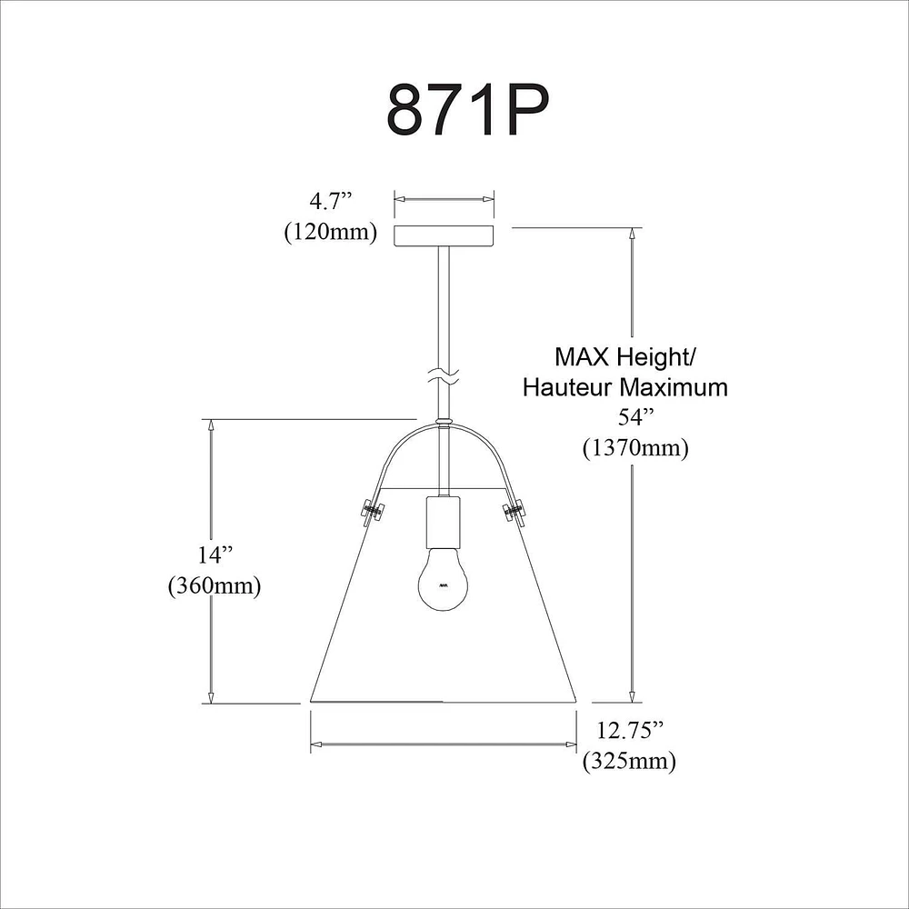 Dainolite 871P-WH Clear Pendant