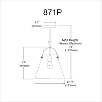 Dainolite 871P-WH Clear Pendant