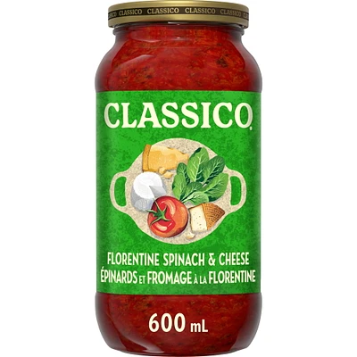 Sauce Pour Pâtes Épinards Et Fromage À La Florentine Classico Tomate et Tomate 600ML