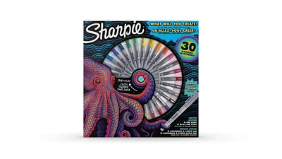 Marqueurs permanents Sharpie, pointe fine et ultra-fine, couleurs variées, 30 unités Marqueurs permanents