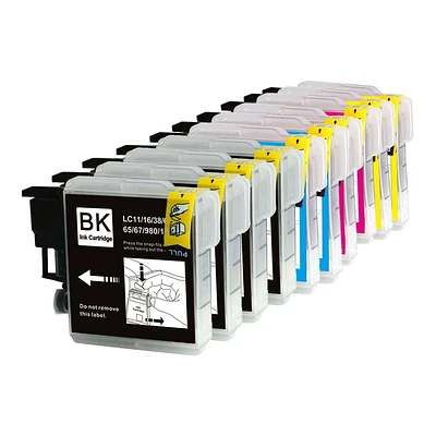 L-ink Ensemble de Cartouches à jet d'encres Compatibles LC61 (LC-61) (Noir x4, Cyan x2, Magenta x2, Jaune x2)