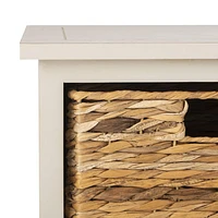 Safavieh Connery Solid Nautical 2 Wicker Basket Storage Cabinet