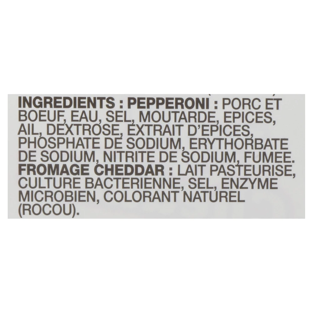 Pepperoni doux Pep 'N Cheddies de McSweeney's Pepperoni & Fromage Snack 150g