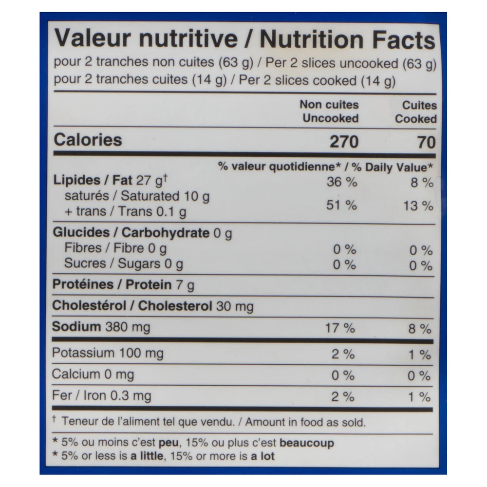 Bacon original Lafleur fumé naturellement 500g