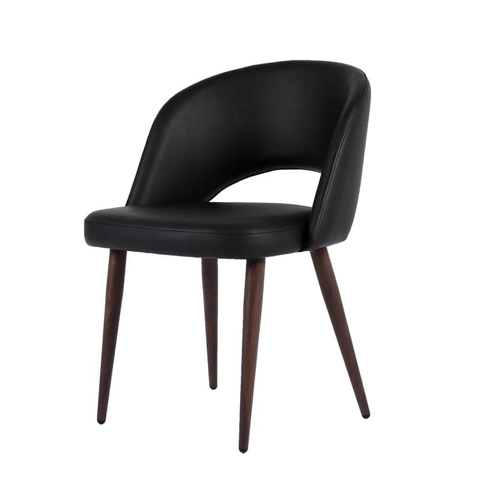 CHAISE DE DIRECTION en revêtement PU et structure en métal noyer noir (faux bois)