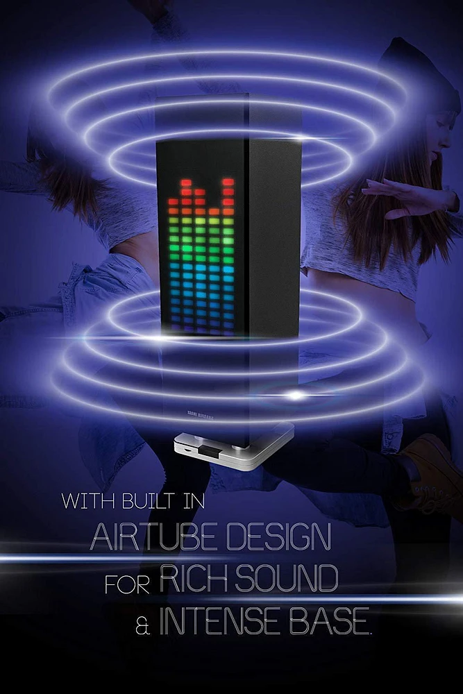 Sharper Image Table Top Tower Speaker with LED Light Display