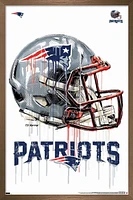 NFL New England Patriots - Drip Helmet 20 Wall Poster, 22.375" x 34" Framed