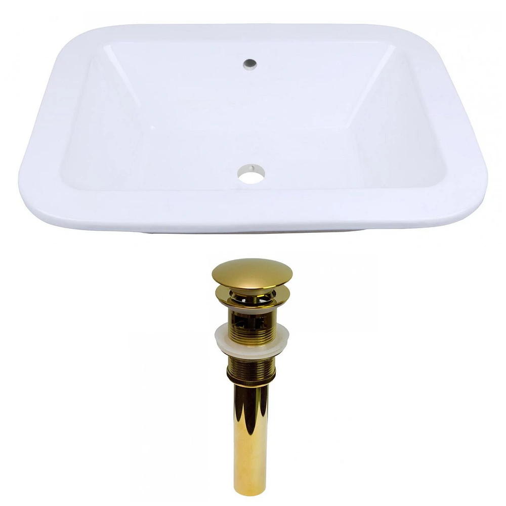 American Imaginations AI-31571 21.75 pouces W Vaisselle blanche de Undermount pour le bâti de mur de bâti de mur