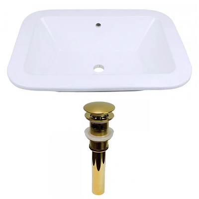 American Imaginations AI-31571 21.75 pouces W Vaisselle blanche de Undermount pour le bâti de mur de bâti de mur