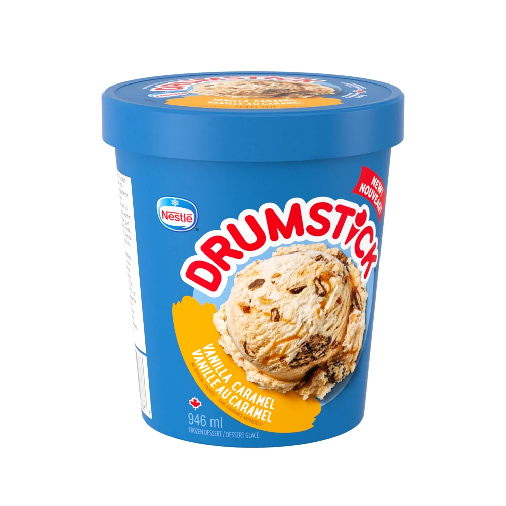 Vanilla Caramel, Vanilla Flavoured Frozen Dessert, Caramel Ripple, Praline Roasted Peanuts, Crunchy Chocolatey-Covered Wafer Pieces, Crafted in Canada And Made With Canadian Dairy, 946 mL