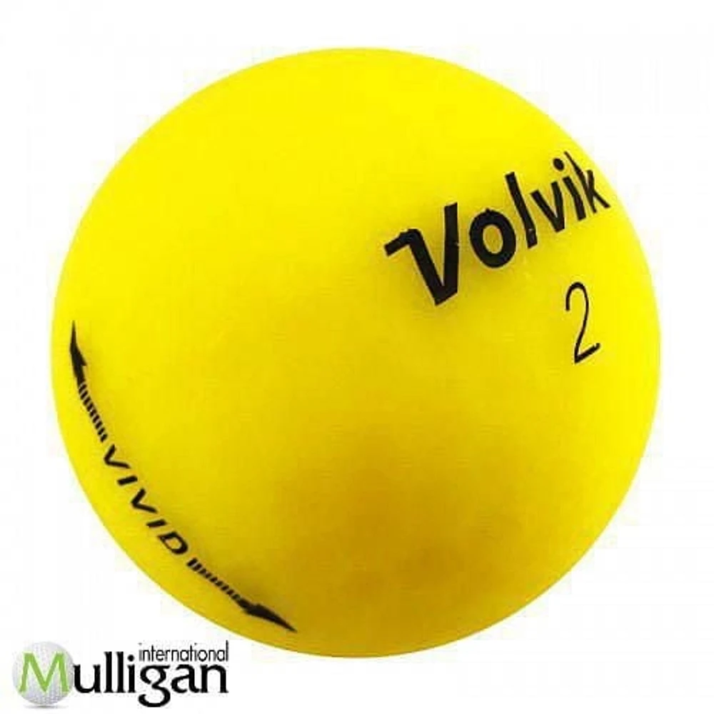 Mulligan - 12 balles de golf récupérées Volvik Vivid 5A, Jaune