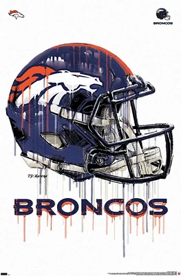 NFL Denver Broncos - Drip Helmet 20 Wall Poster, 22.375" x 34"