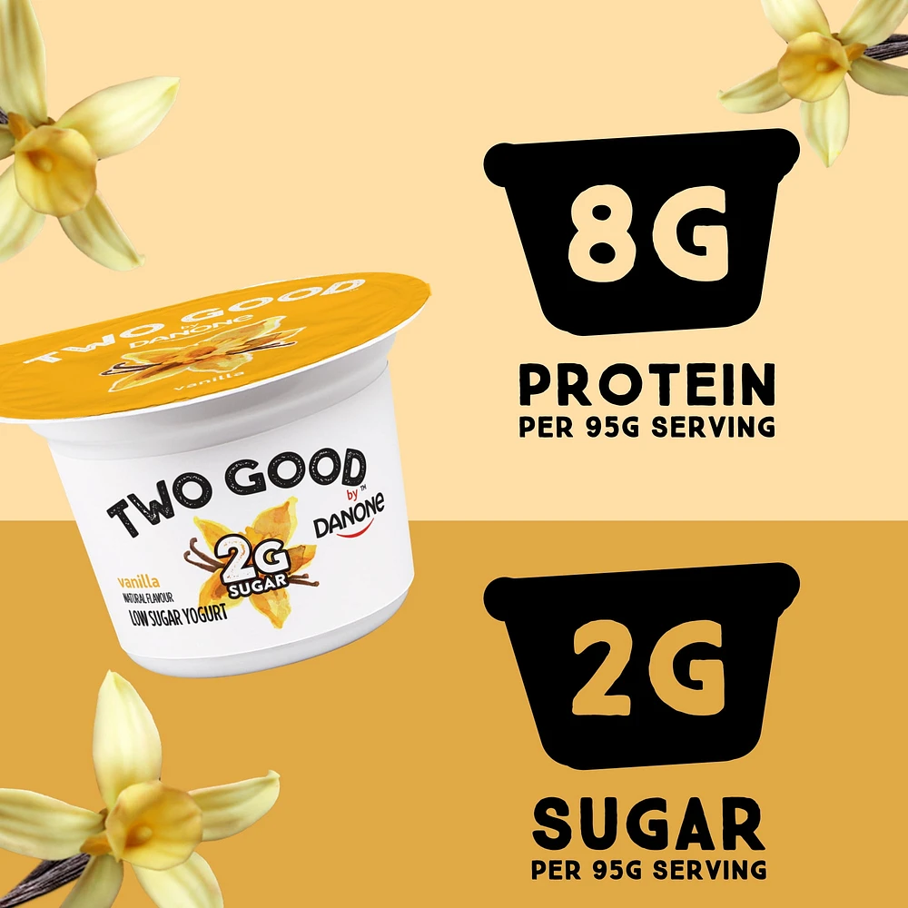 Two Good Yogourt à la vanille, 2g de sucre, 8g de protéines 4 x 95 g