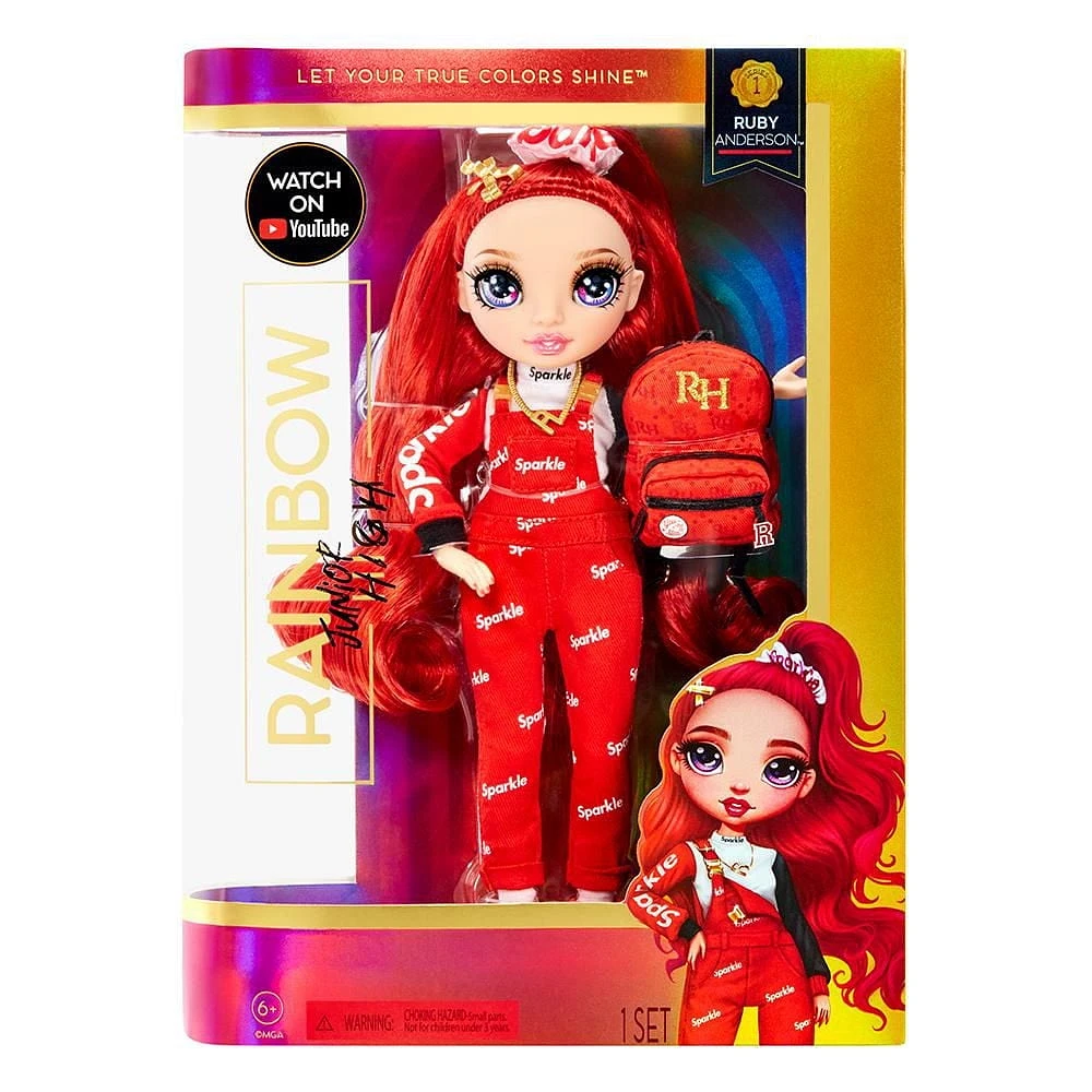 Rainbow High Jr High Ruby Anderson - poupée-mannequin ROUGE de 9 po (23 cm)