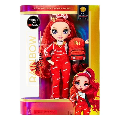Rainbow High Jr High Ruby Anderson - poupée-mannequin ROUGE de 9 po (23 cm)