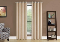 Monarch Specialties Curtain Panel, 2pcs Set, 54"w X 95"l, Room Darkening, Grommet, Living Room, Bedroom, Kitchen, Micro Suede, Polyester, Beige, Contemporary, Modern