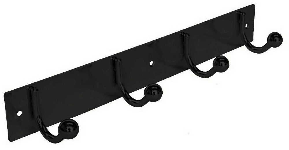 era Bar Wall 4 Hook Black, 12.60inx2.16in