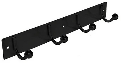 era Bar Wall 4 Hook Black, 12.60inx2.16in
