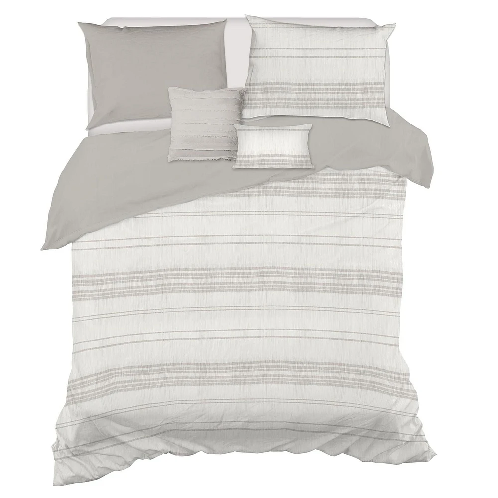 Safdie & Co. Clipped Jacquard Comforter Set 5PC - Linden Double Queen