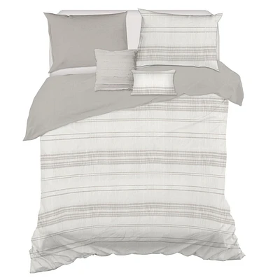 Safdie & Co. Clipped Jacquard Comforter Set 5PC - Linden Double Queen