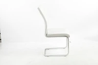 Aerys Robin Dining chair with chrome base in White PU(Set of 4)